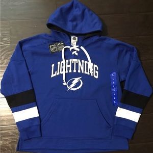 NHL Unisex LIGHTNING Hoodie Cotton Pockets blue/white color XL
